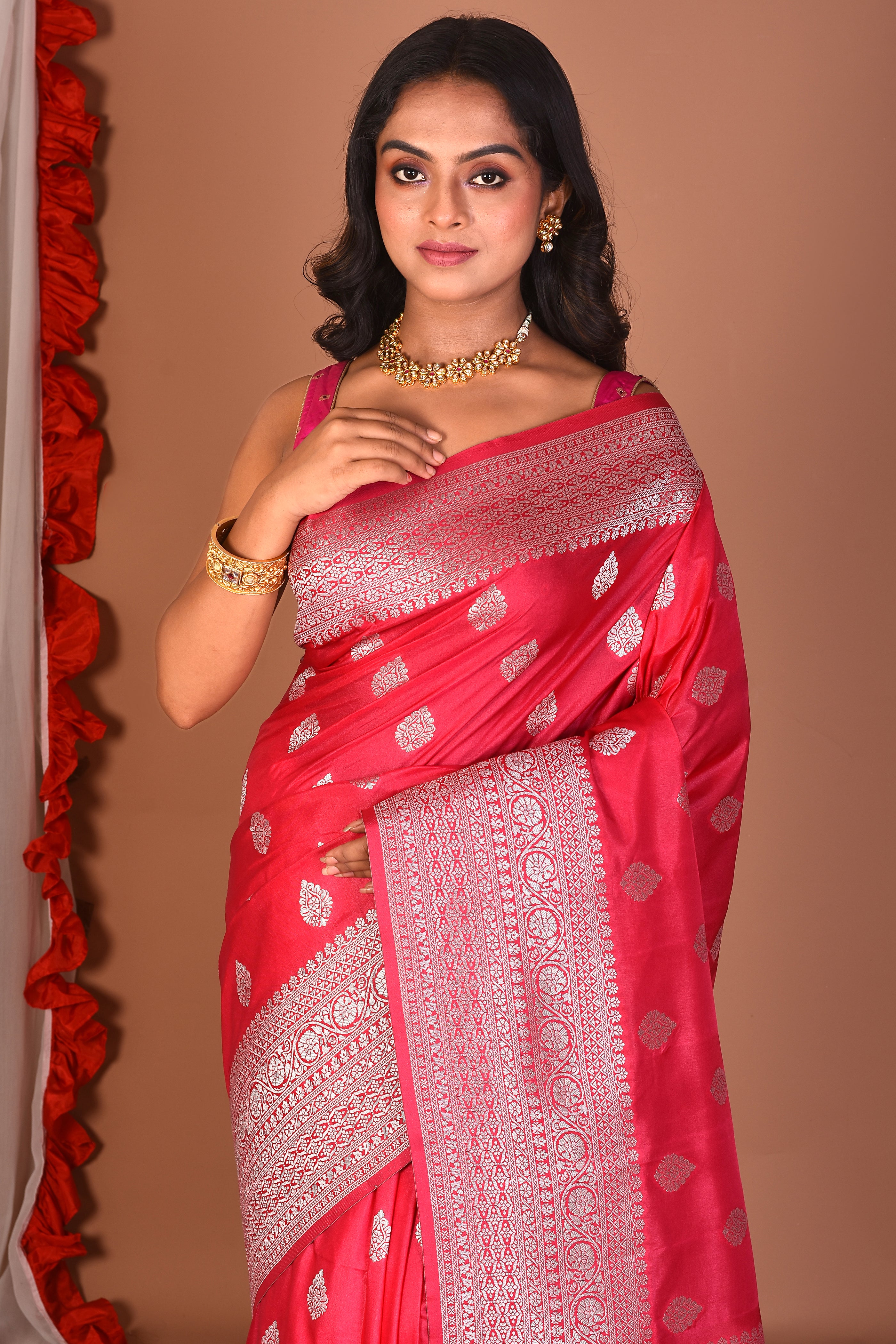 Pink Blended Mashru Silk Saree - Keya Seth Exclusive