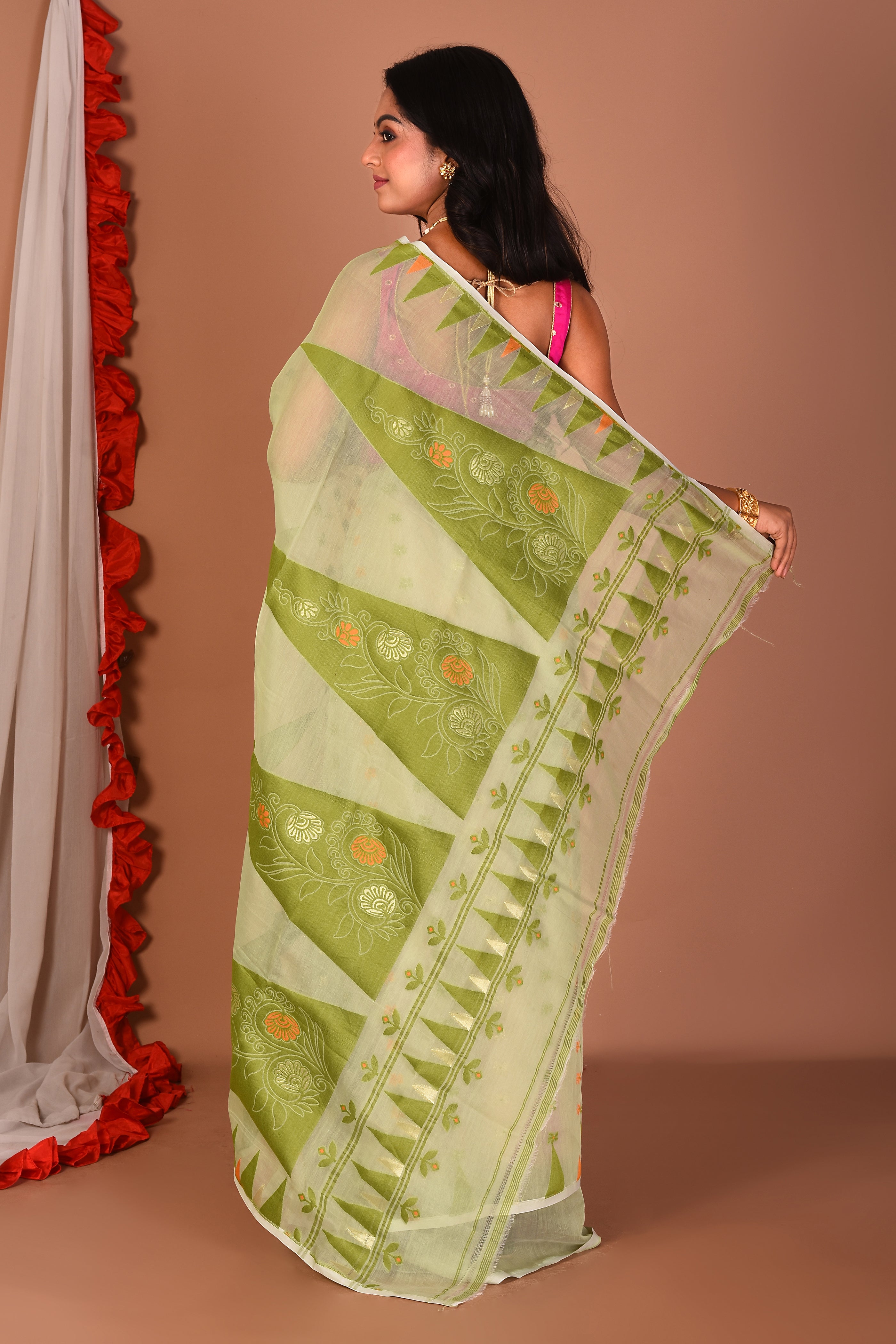 Green Jamdani Saree - Keya Seth Exclusive