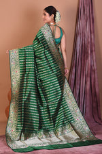 Load image into Gallery viewer, Green Pure Katan Saree with Golden Zari - Keya Seth Exclusive
