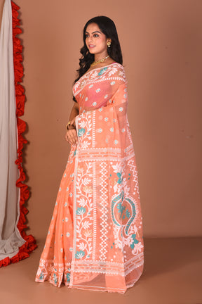 Peach Jamdani Saree - Keya Seth Exclusive