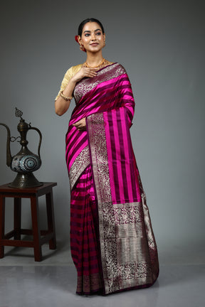 Purple Pure Katan Silk Saree