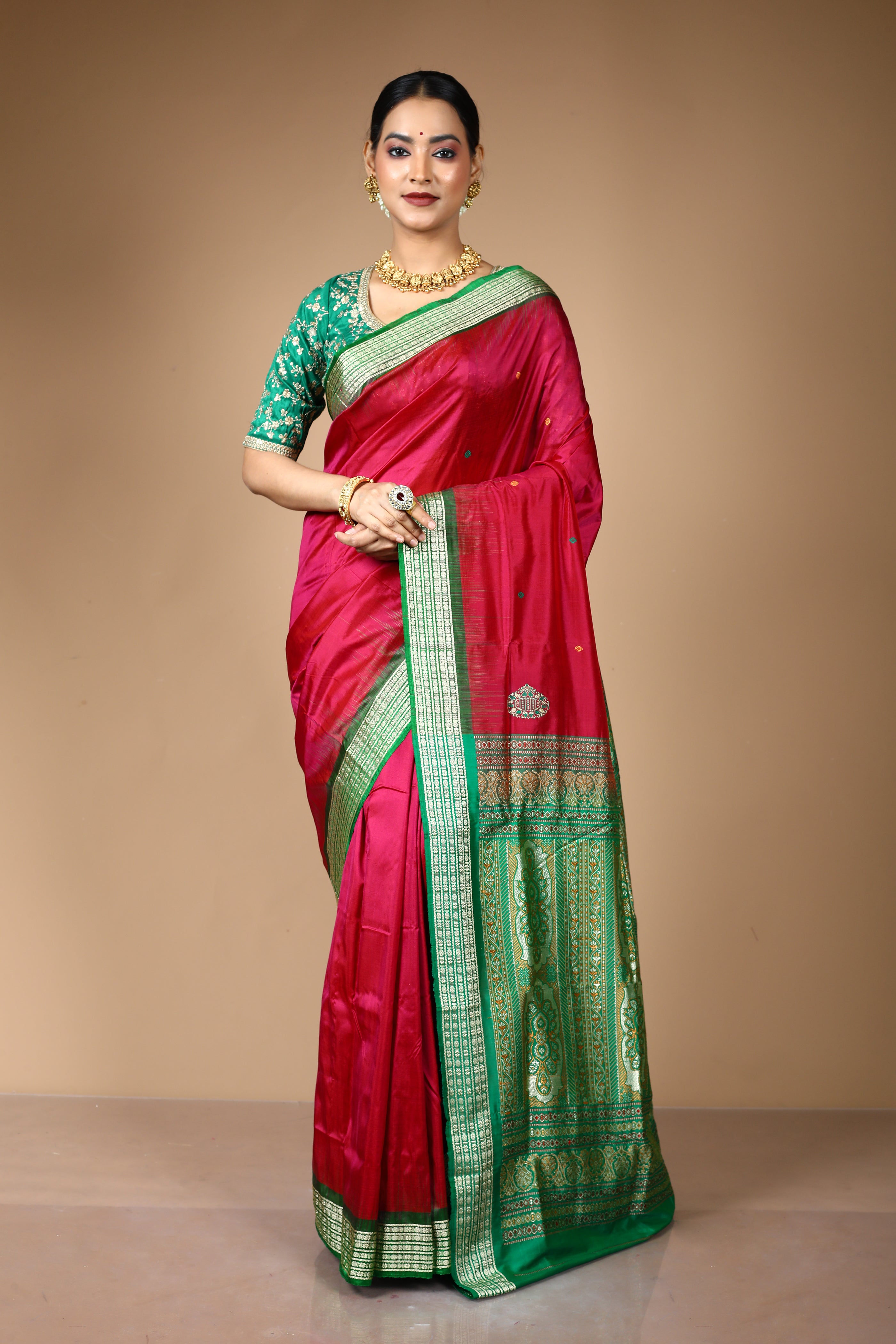 Wine Pure Bomkai Saree