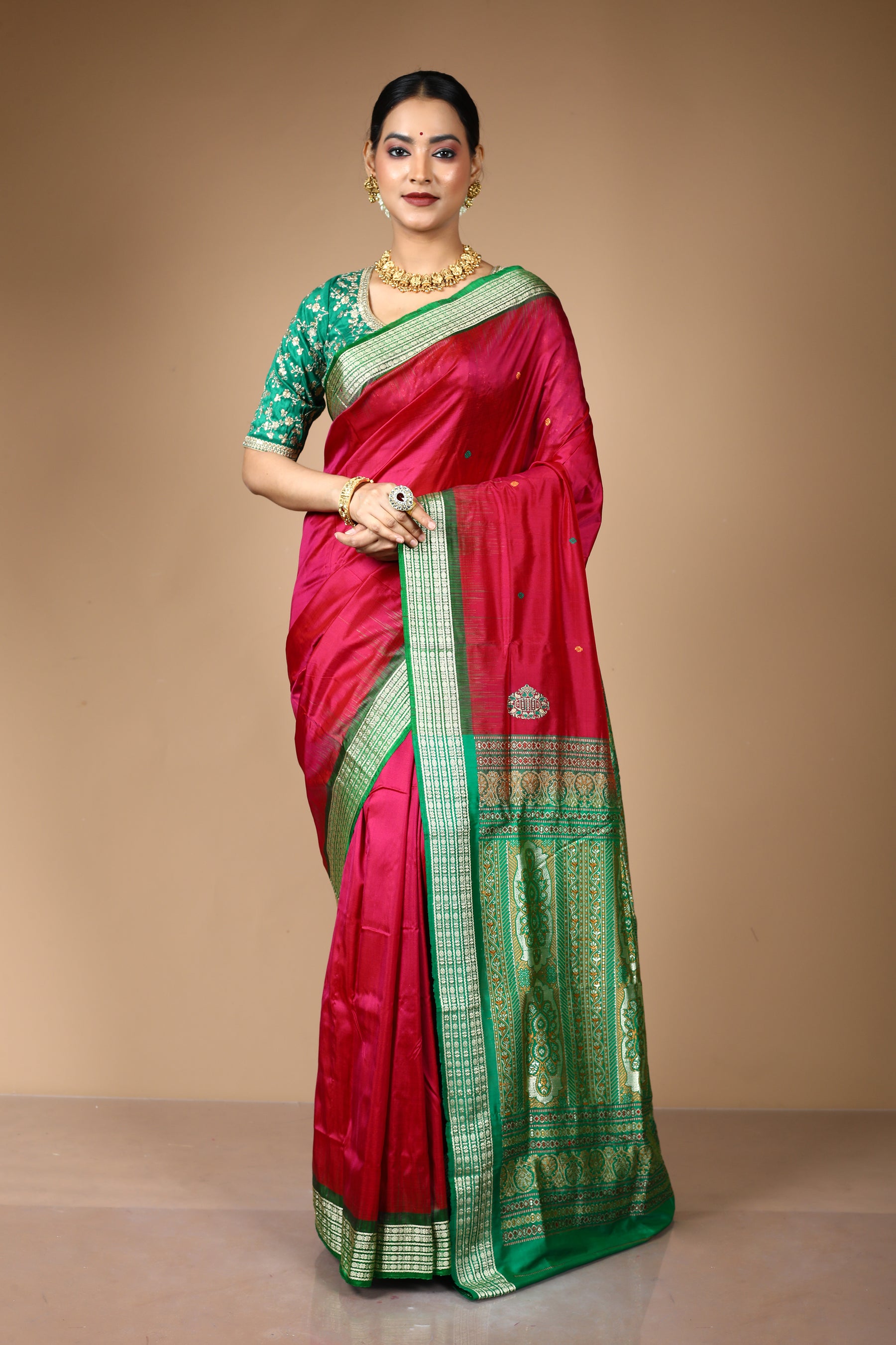 Wine Pure Bomkai Saree