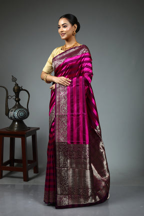 Purple Pure Katan Silk Saree