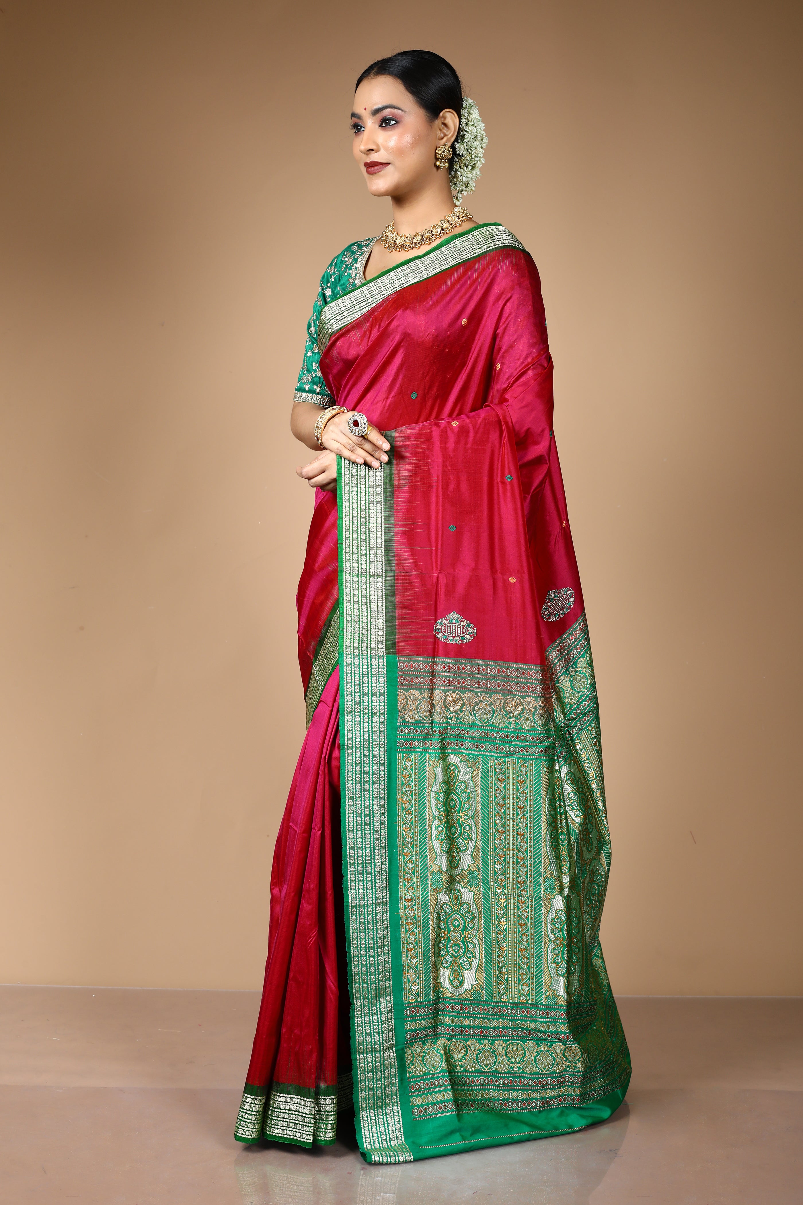 Wine Pure Bomkai Saree
