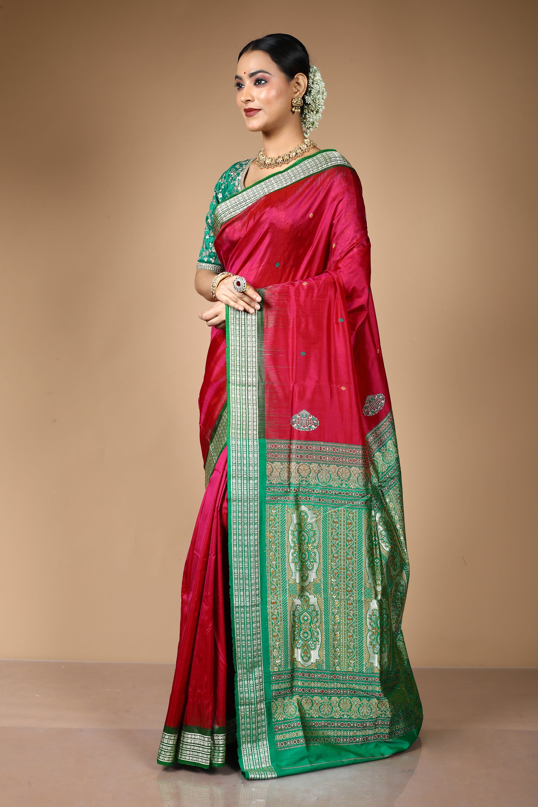 Wine Pure Bomkai Saree
