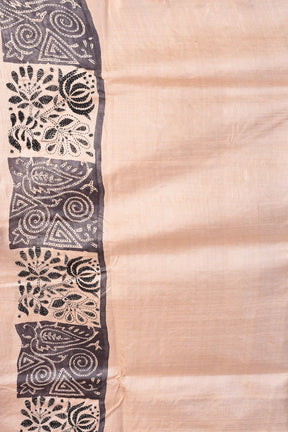 Beige Pure Katha Stitch Saree - Keya Seth Exclusive