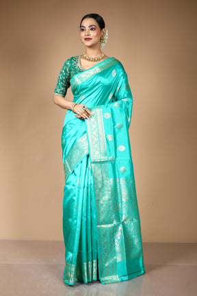 Light Green Pure Katan Silk Saree
