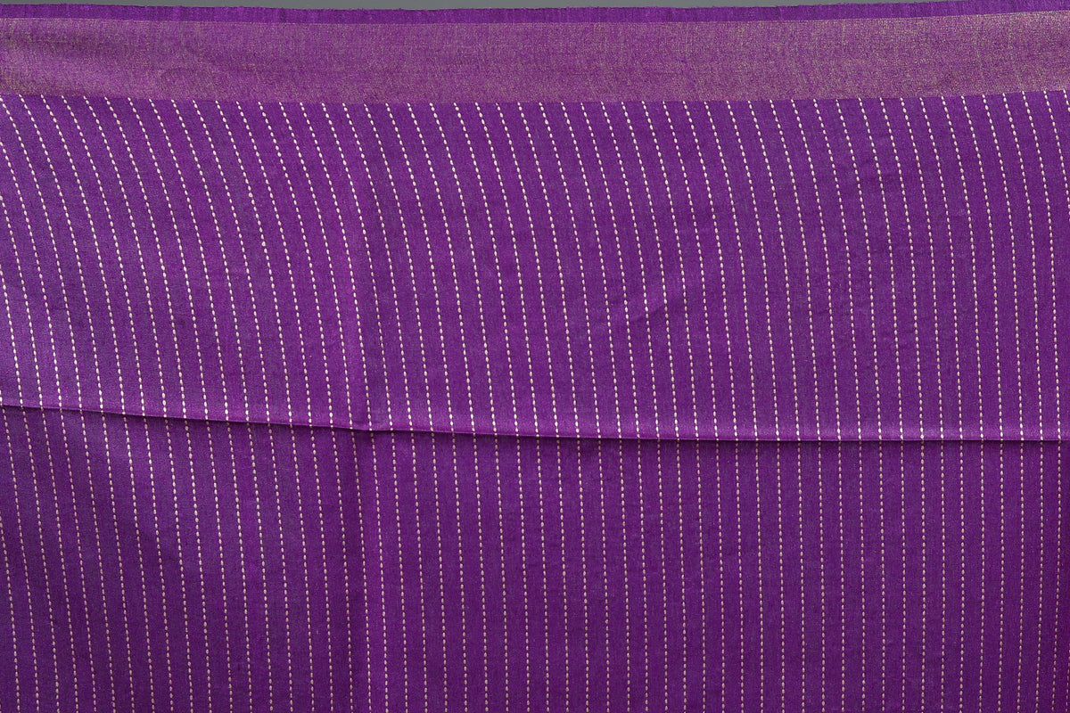 Purple Pure Tussar Saree