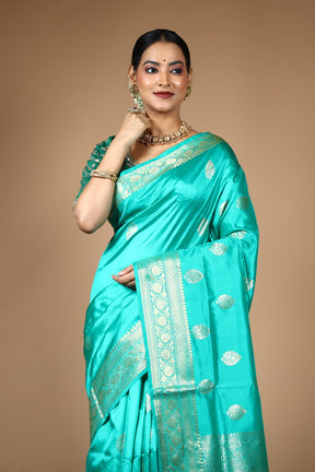 Light Green Pure Katan Silk Saree