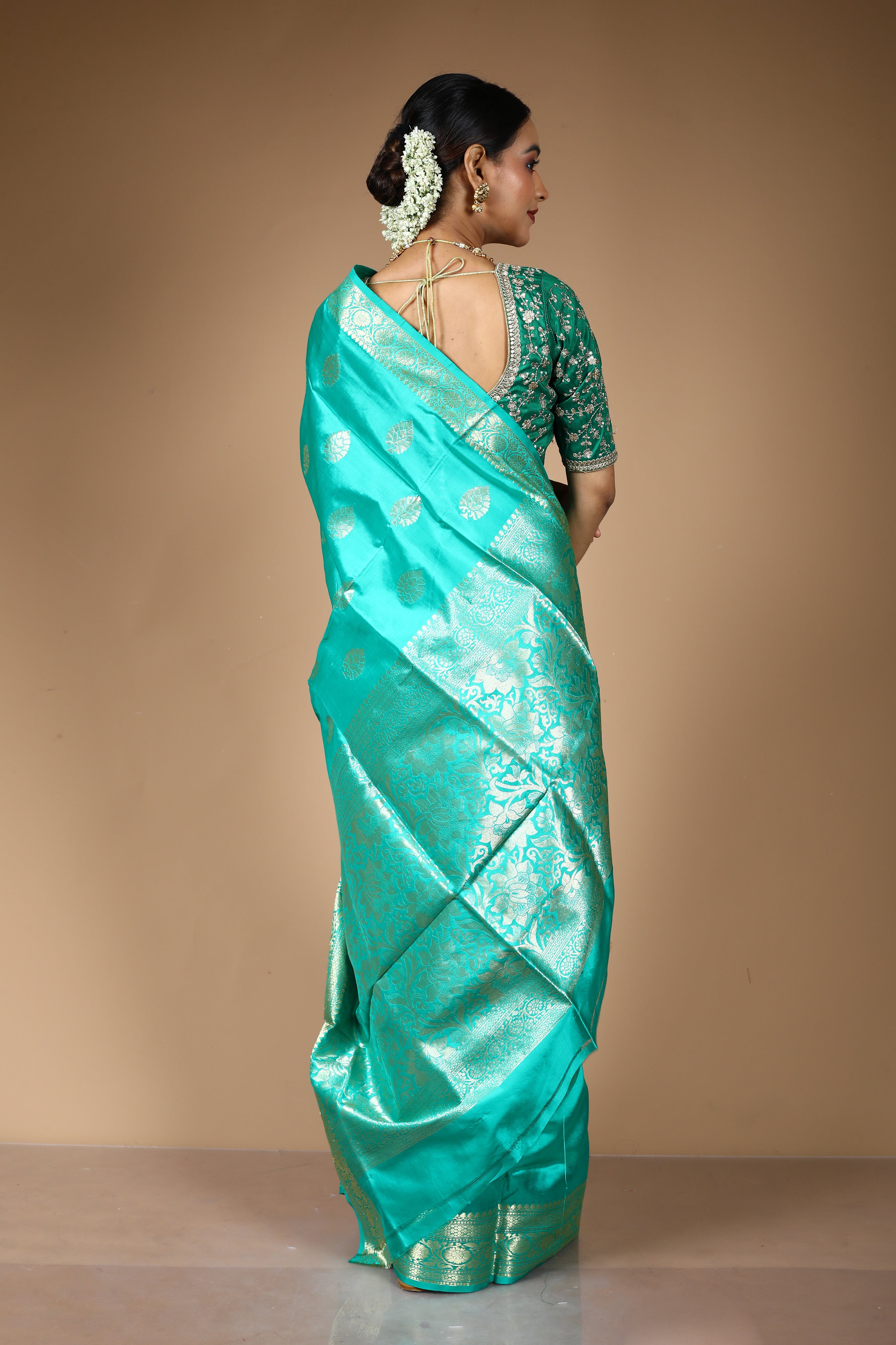 Light Green Pure Katan Silk Saree