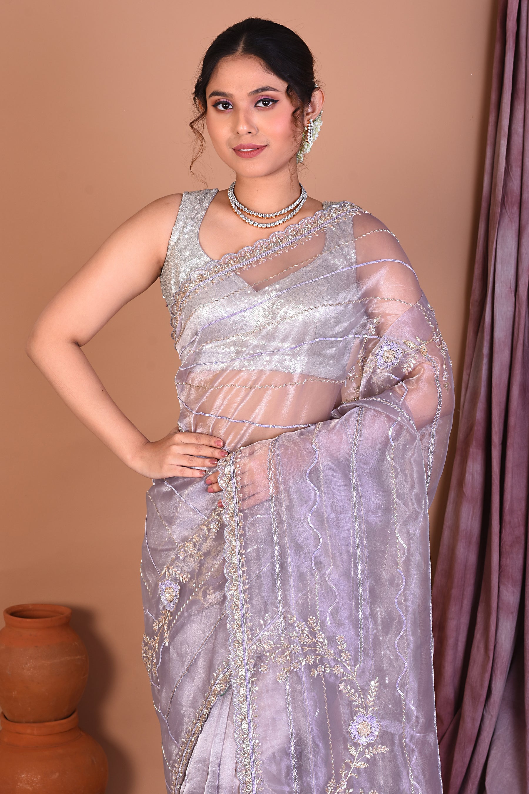 Lavender Jimmy Choo Saree - Keya Seth Exclusive