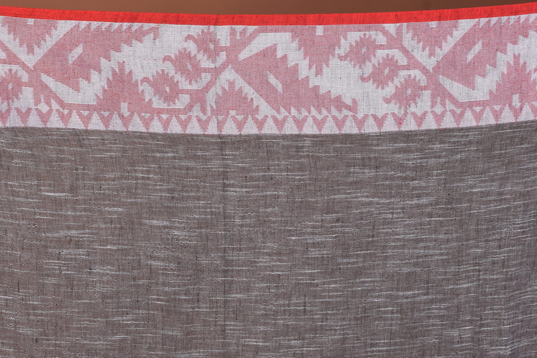 Grey Handloom Linen Saree - Keya Seth Exclusive