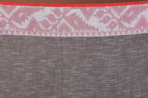 Grey Handloom Linen Saree - Keya Seth Exclusive