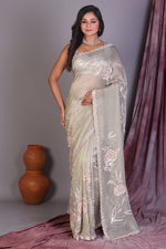 Load image into Gallery viewer, Light Pesta Jimmy Choo Saree with Stonework - Keya Seth Exclusive
