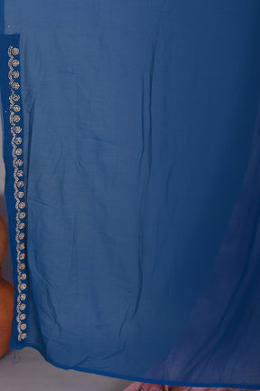 Firoza Blue Blended Georgette Saree with Sequence - Keya Seth Exclusive