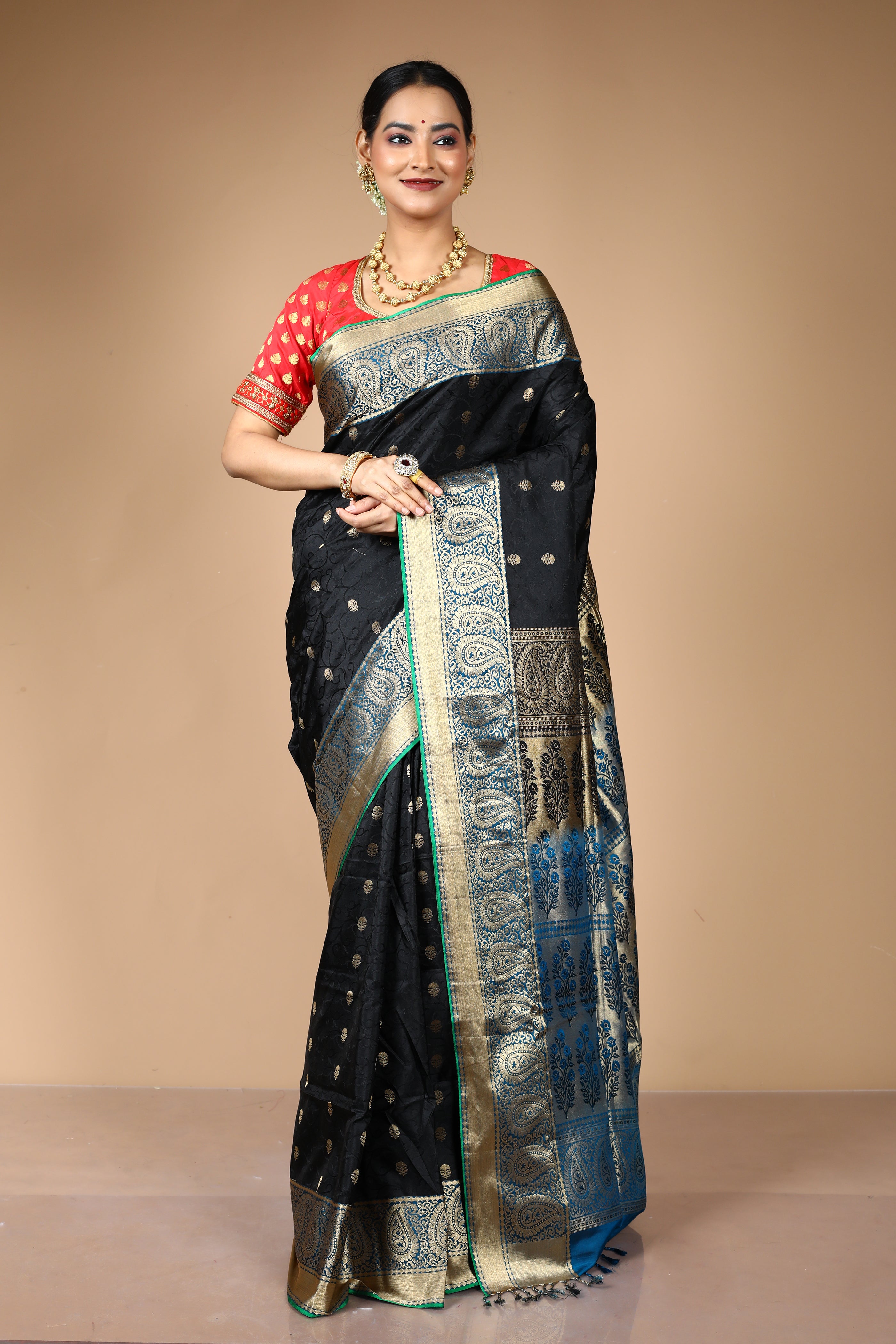 Black Pure Aarni Silk Saree