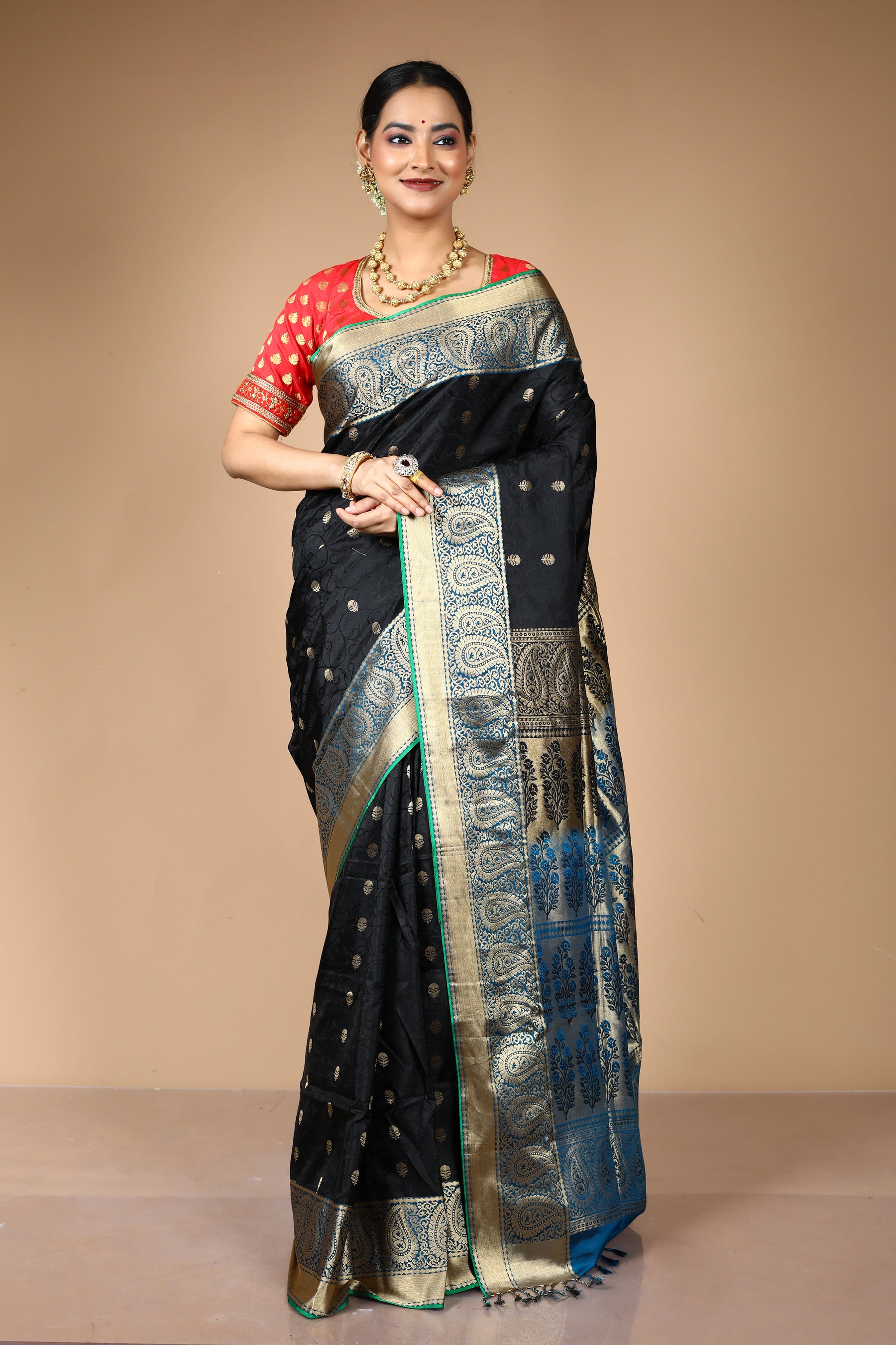 Black Pure Aarni Silk Saree