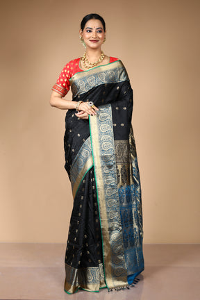 Black Pure Aarni Silk Saree