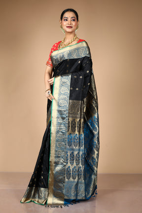 Black Pure Aarni Silk Saree