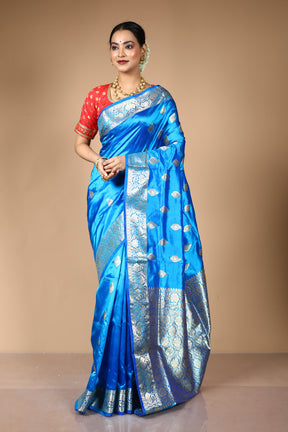 Blue Pure Katan Silk Saree