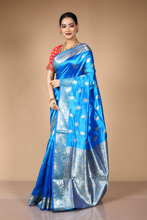 Blue Pure Katan Silk Saree