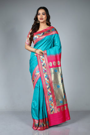 Rama Green Blended Art Silk Saree