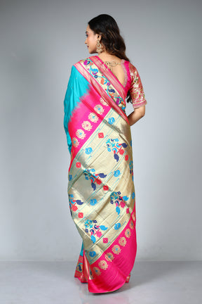 Rama Green Blended Art Silk Saree