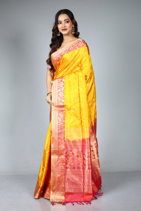 Yellow Pure Aarni Silk Saree