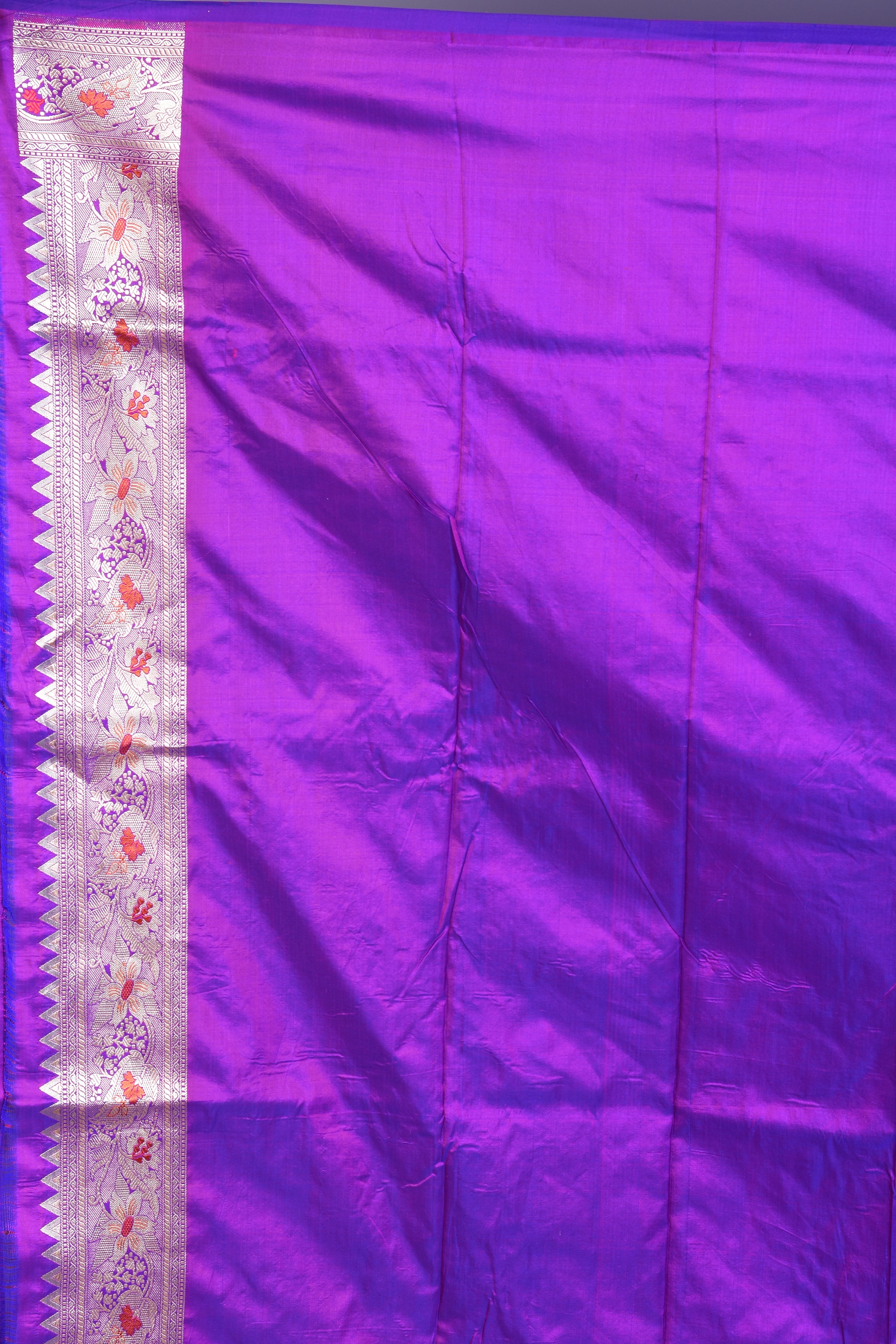 Purple Rangkat Pure Katan Saree with Golden Zari - Keya Seth Exclusive