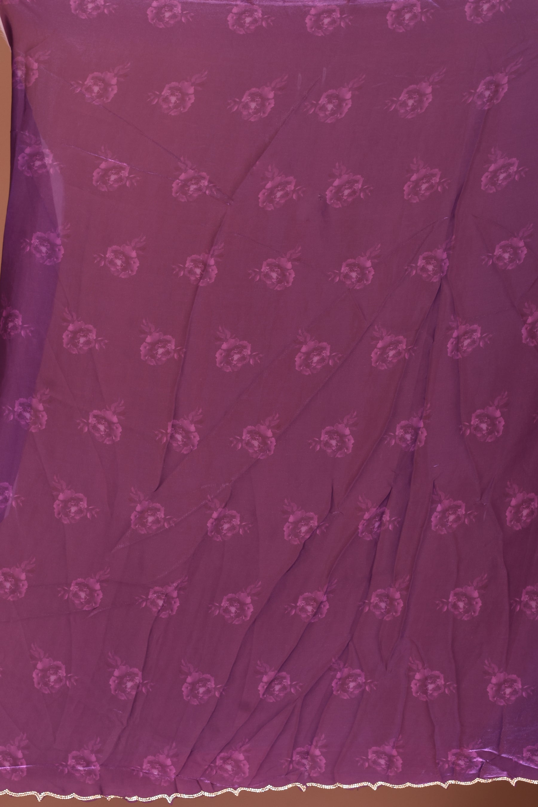 Offwhite & Purple Blended Organza Saree - Keya Seth Exclusive