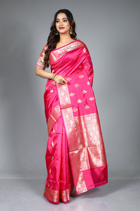 Pink Pure Katan Silk Saree