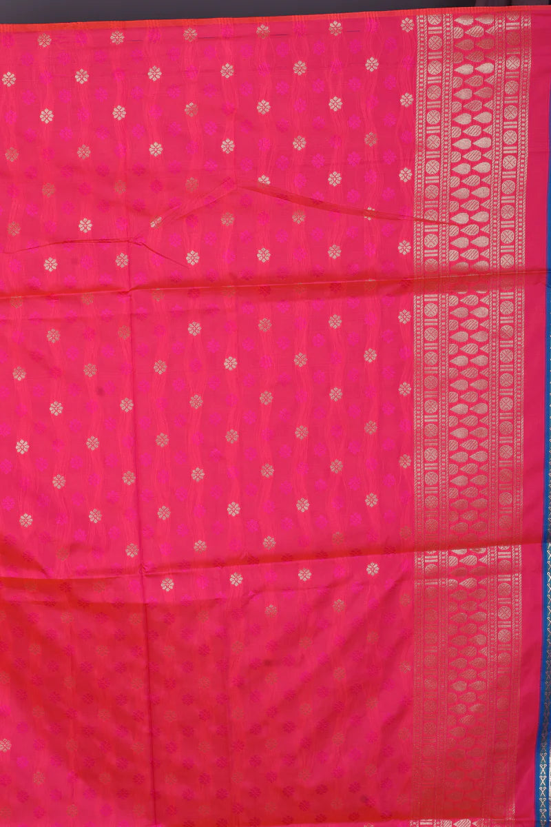 Blue Blended Silk Saree with Ikkat Border - Keya Seth Exclusive