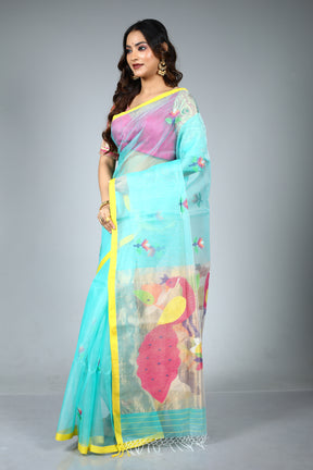Light Green Pure Muslin Saree