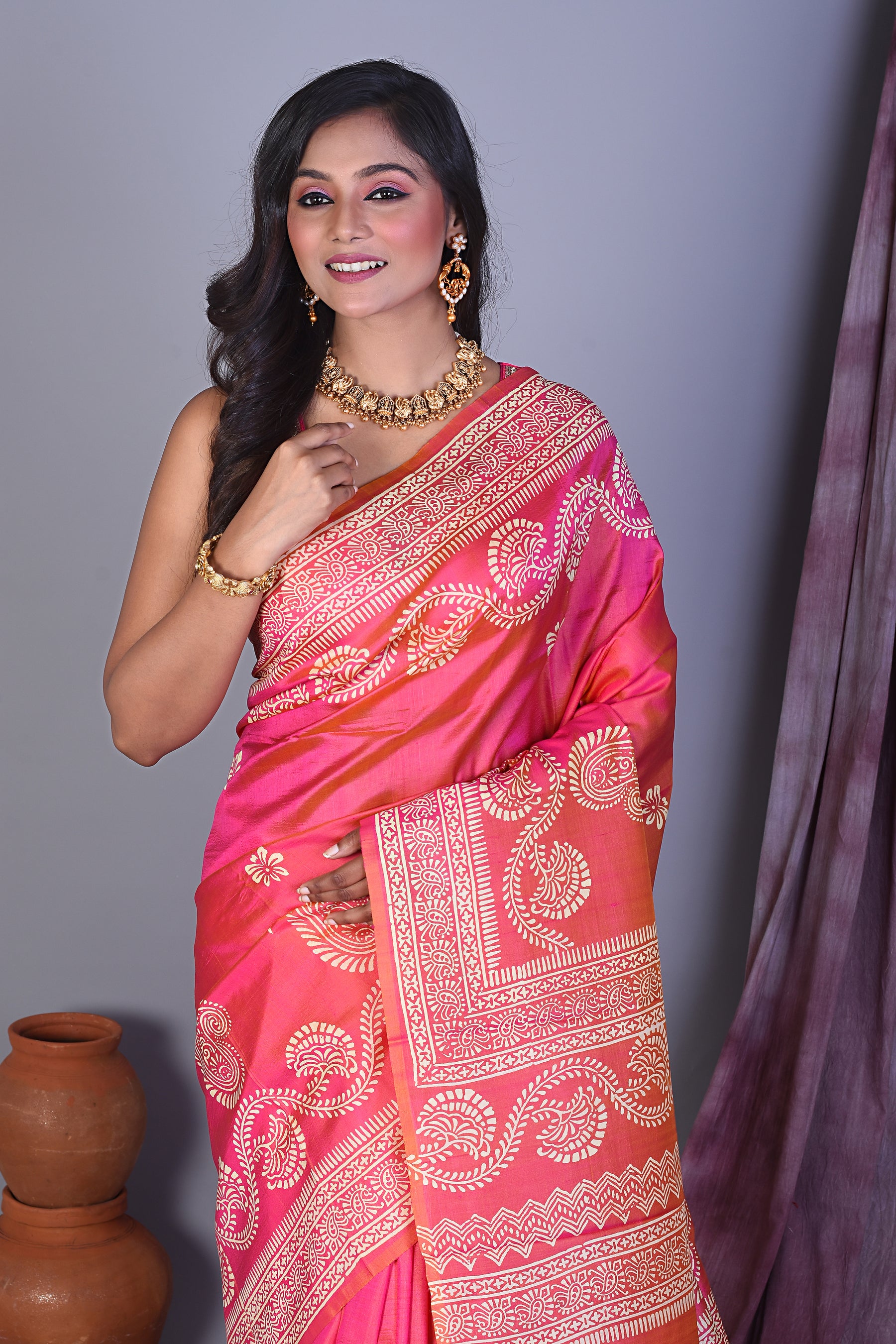 Pink Murshidabad Silk Saree - Keya Seth Exclusive