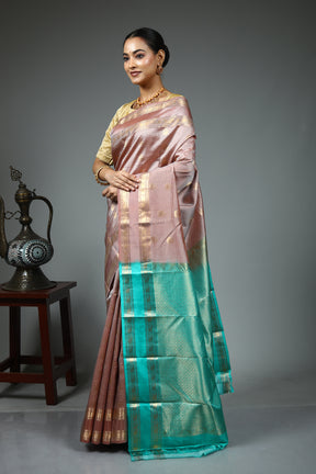 Beige Pure Kanjivaram Saree