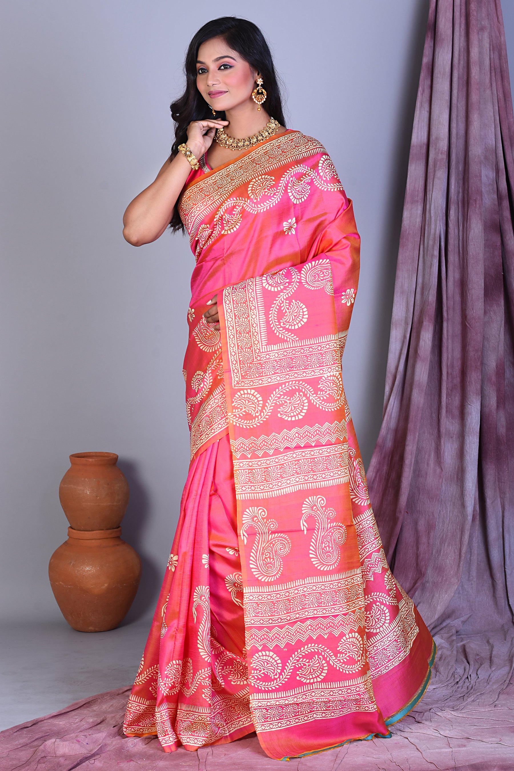 Pink Murshidabad Silk Saree - Keya Seth Exclusive