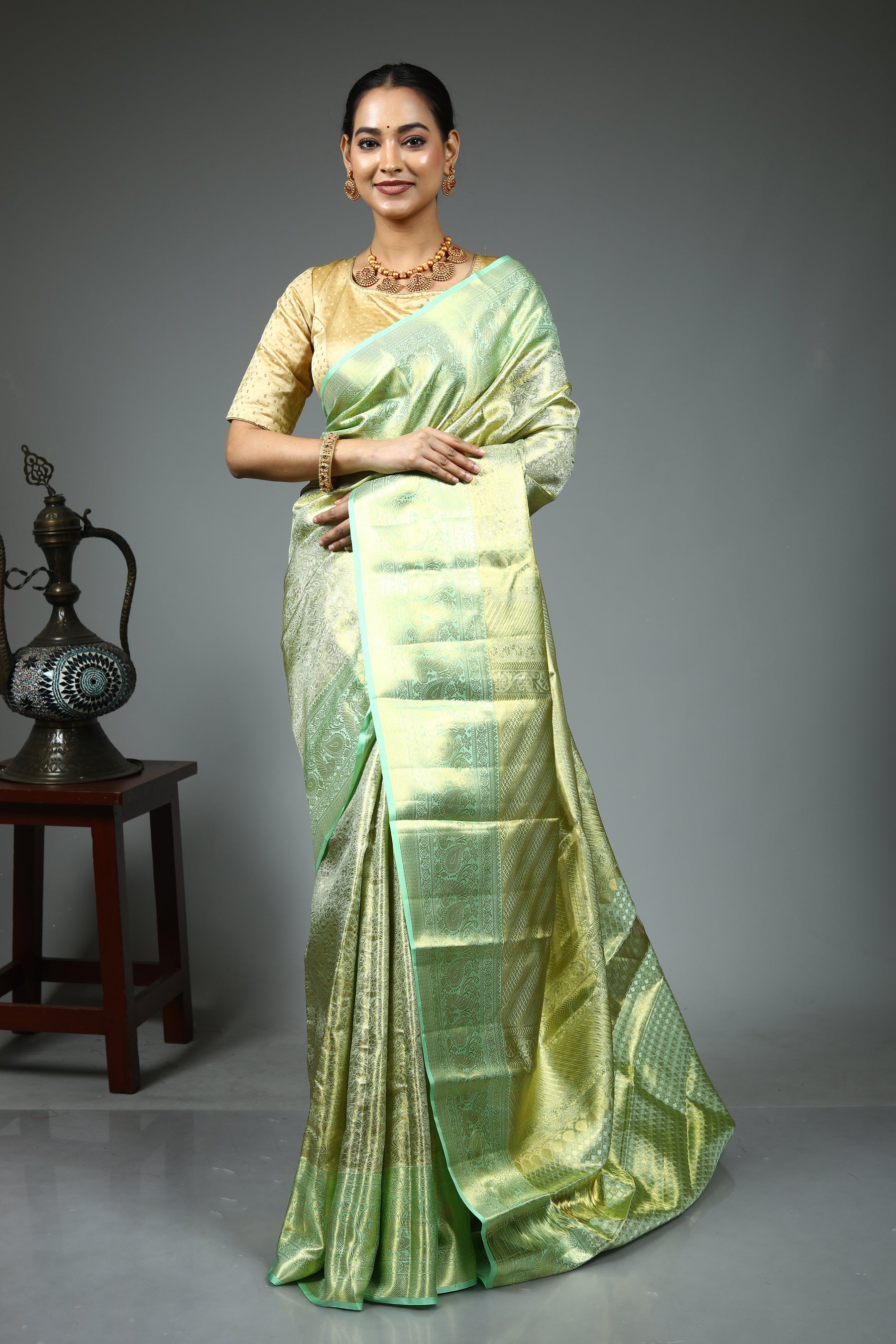 Green Tissue Kanjivaram Saree