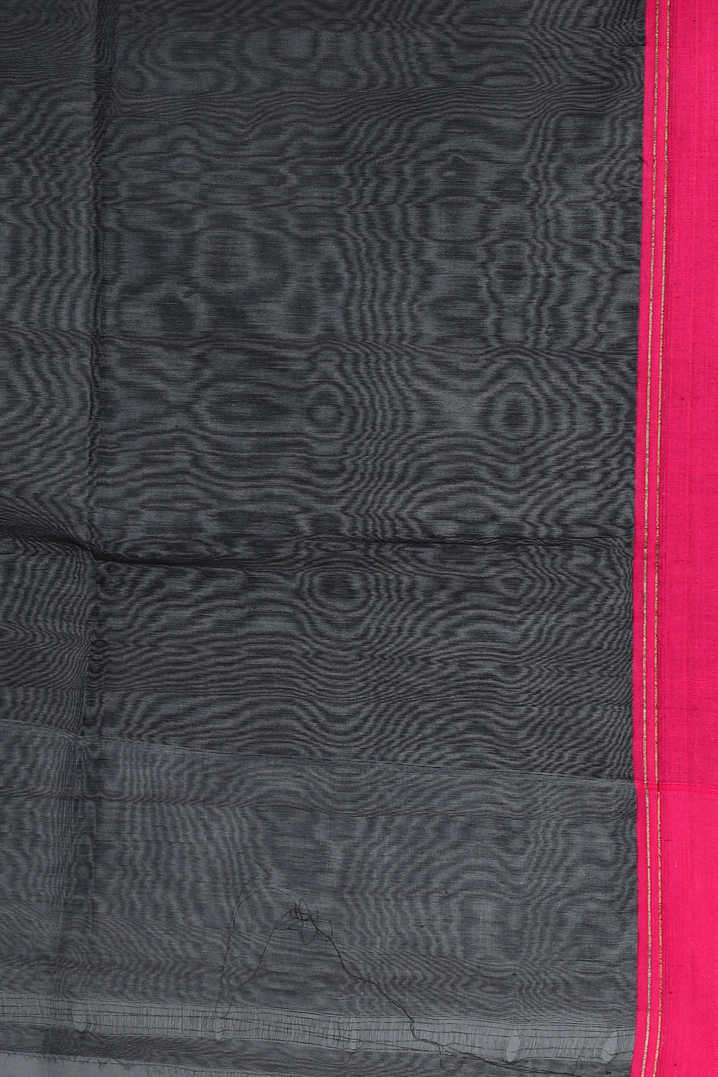 Black Pure Muslin Saree