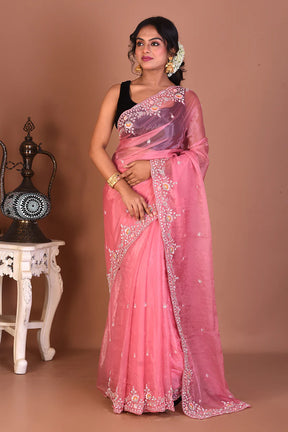 Peach Blended Jimmy Choo Saree - Keya Seth Exclusive