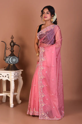 Peach Blended Jimmy Choo Saree - Keya Seth Exclusive