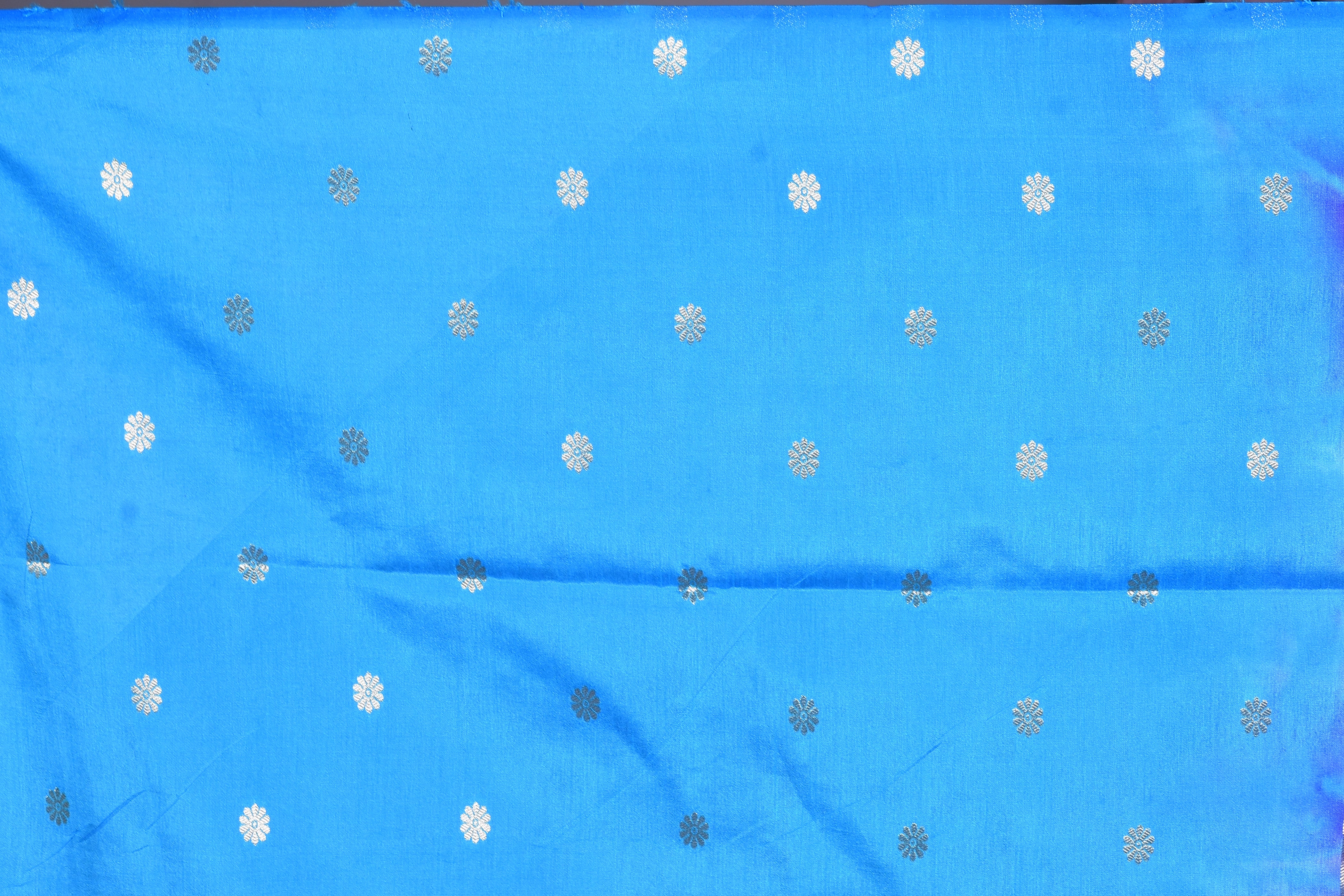 Pink Blended Organza Saree with Blue Borders - Keya Seth Exclusive