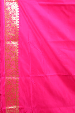 Pink Blended Satin Banarasi Saree