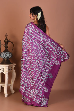 Grey Pure Katha Stitch Saree - Keya Seth Exclusive