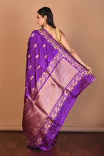 Load image into Gallery viewer, Purple Pure Katan Silk Saree with Blouse Piece - Keya Seth Exclusive
