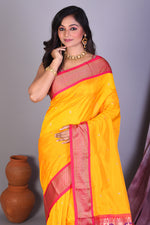 Load image into Gallery viewer, Yellow Blended Paithani Saree with Zari Work - Keya Seth Exclusive
