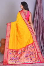 Load image into Gallery viewer, Yellow Blended Paithani Saree with Zari Work - Keya Seth Exclusive
