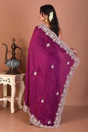 Purple Pure Jimmy Choo Saree - Keya Seth Exclusive