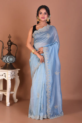 Sky Blue Jimmy Choo Saree - Keya Seth Exclusive