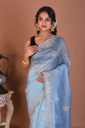 Sky Blue Jimmy Choo Saree - Keya Seth Exclusive